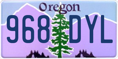 OR license plate 968DYL