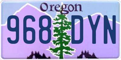 OR license plate 968DYN