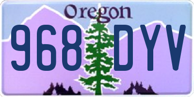 OR license plate 968DYV