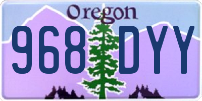 OR license plate 968DYY