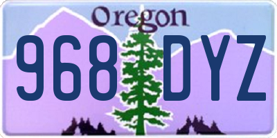 OR license plate 968DYZ