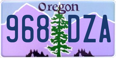 OR license plate 968DZA