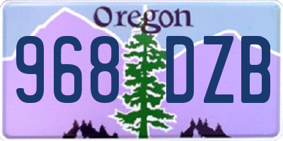 OR license plate 968DZB