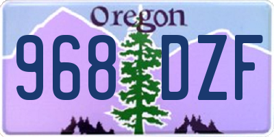 OR license plate 968DZF