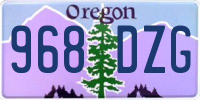 OR license plate 968DZG