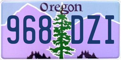 OR license plate 968DZI