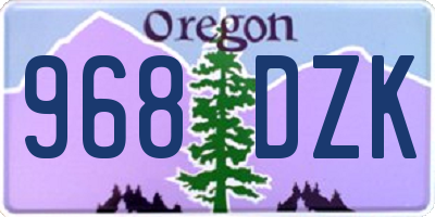 OR license plate 968DZK