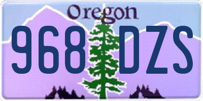 OR license plate 968DZS