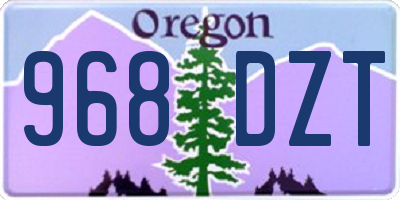 OR license plate 968DZT