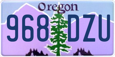 OR license plate 968DZU