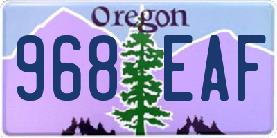 OR license plate 968EAF