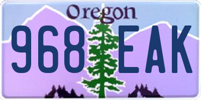OR license plate 968EAK