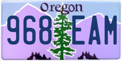 OR license plate 968EAM