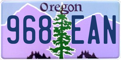 OR license plate 968EAN
