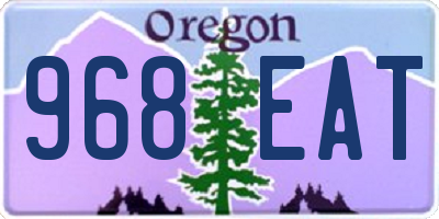 OR license plate 968EAT