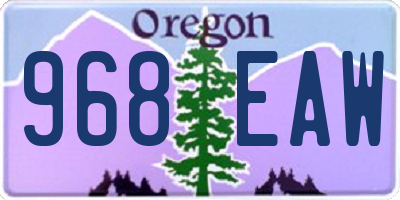 OR license plate 968EAW