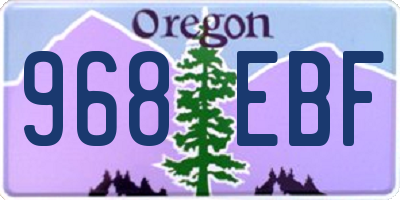 OR license plate 968EBF
