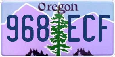 OR license plate 968ECF