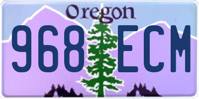 OR license plate 968ECM