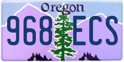 OR license plate 968ECS