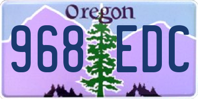 OR license plate 968EDC