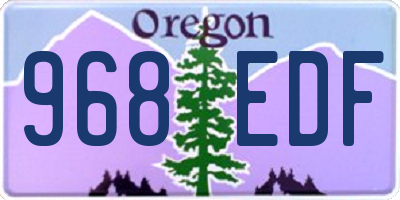 OR license plate 968EDF