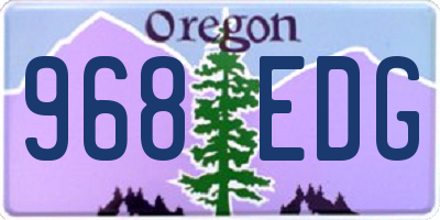 OR license plate 968EDG