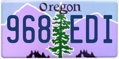 OR license plate 968EDI