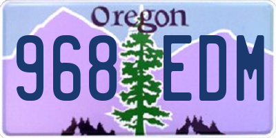 OR license plate 968EDM