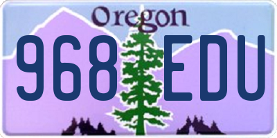 OR license plate 968EDU
