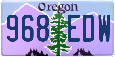 OR license plate 968EDW