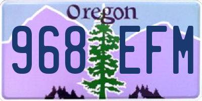 OR license plate 968EFM