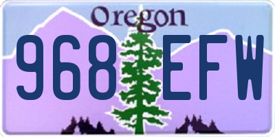OR license plate 968EFW