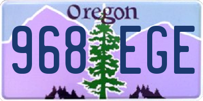 OR license plate 968EGE