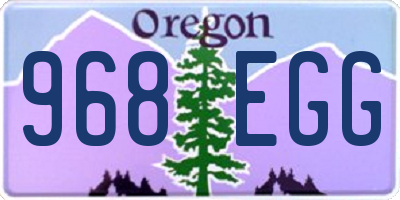 OR license plate 968EGG