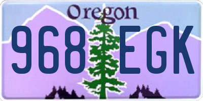 OR license plate 968EGK