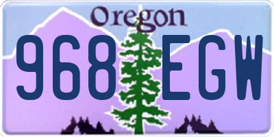 OR license plate 968EGW