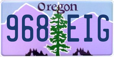 OR license plate 968EIG