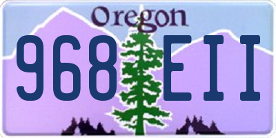 OR license plate 968EII
