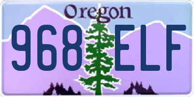 OR license plate 968ELF
