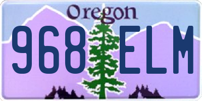OR license plate 968ELM