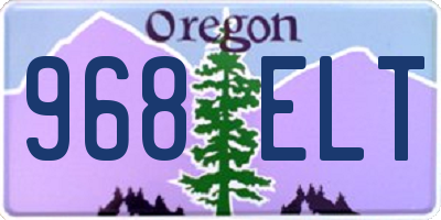 OR license plate 968ELT