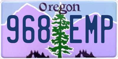 OR license plate 968EMP