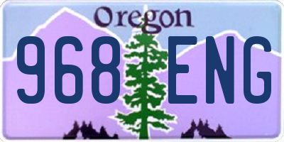 OR license plate 968ENG