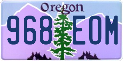 OR license plate 968EOM