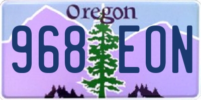 OR license plate 968EON