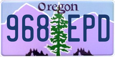 OR license plate 968EPD