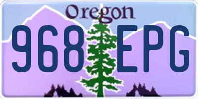 OR license plate 968EPG