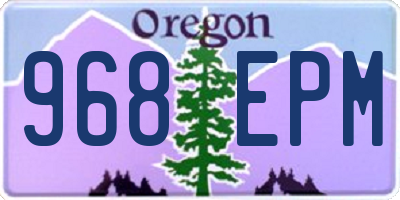 OR license plate 968EPM