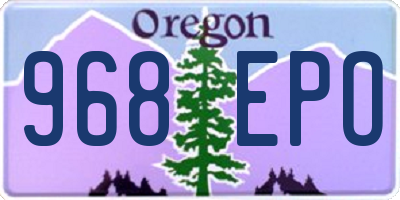 OR license plate 968EPO